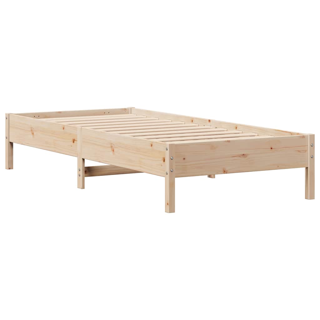 Bed Frame Without Mattress 90X190 Cm Single Solid Wood Pine