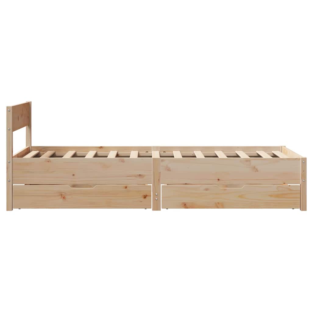 Bed Frame Without Mattress 90X190 Cm Single Solid Wood Pine