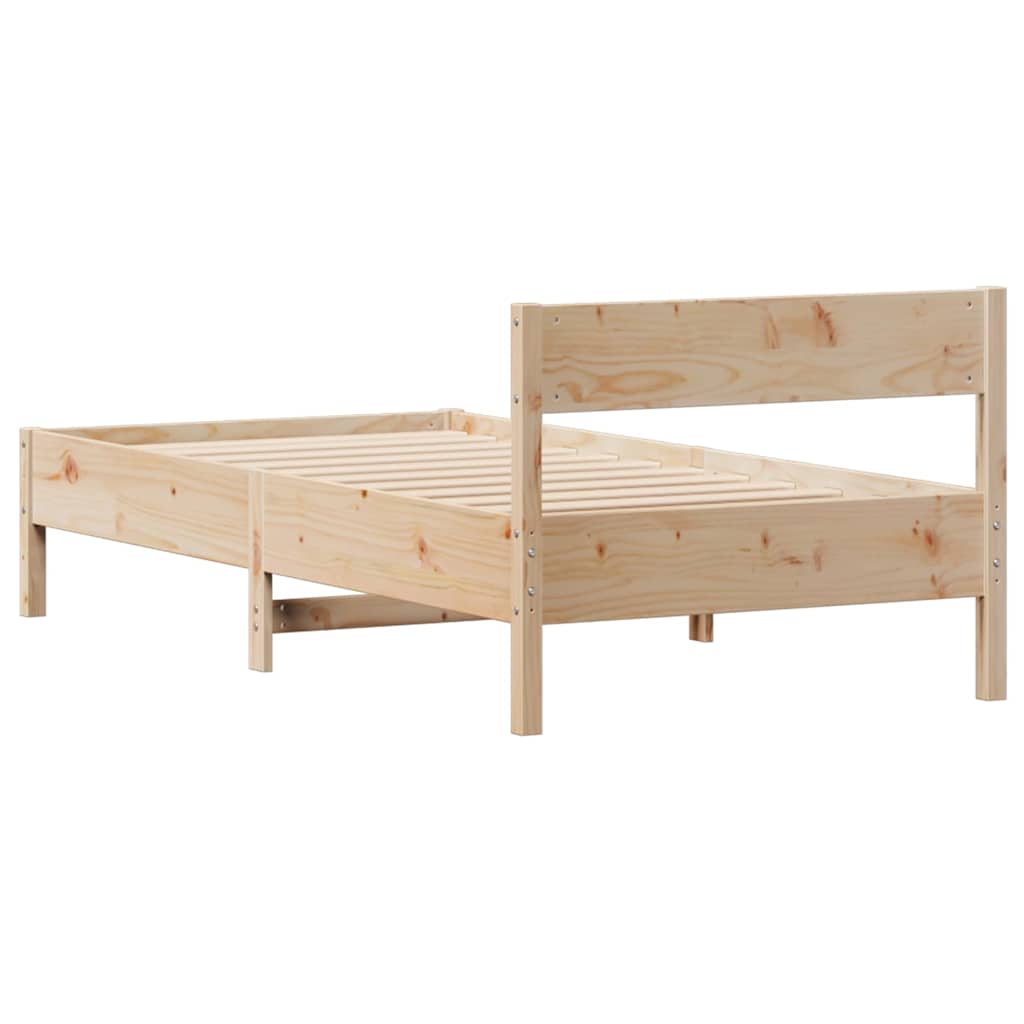Bed Frame Without Mattress 90X190 Cm Single Solid Wood Pine