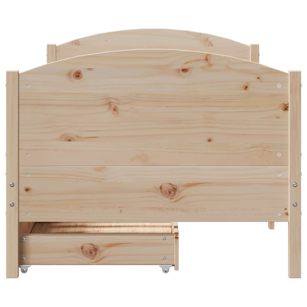 Bed Frame Without Mattress 90X190 Cm Single Solid Wood Pine