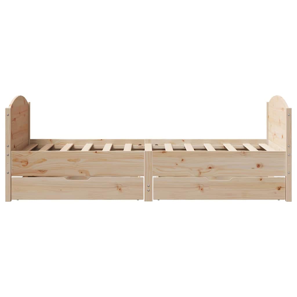 Bed Frame Without Mattress 90X190 Cm Single Solid Wood Pine