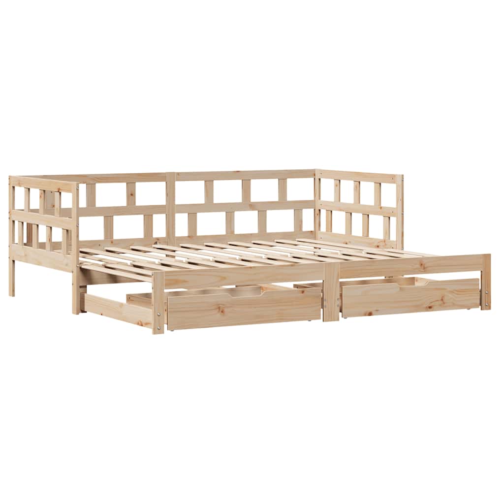 Daybed With Trundle And Drawers Without Mattress 90X190 Cm Single