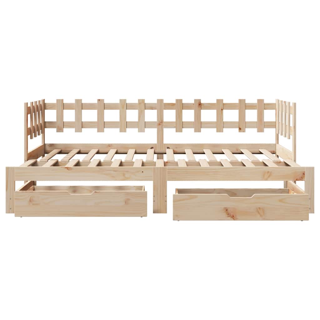Daybed With Trundle And Drawers Without Mattress 90X190 Cm Single
