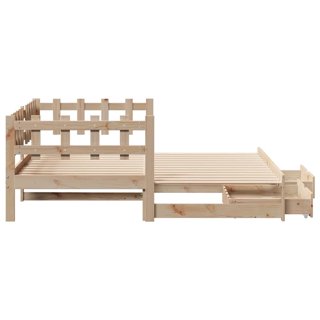 Daybed With Trundle And Drawers Without Mattress 90X190 Cm Single