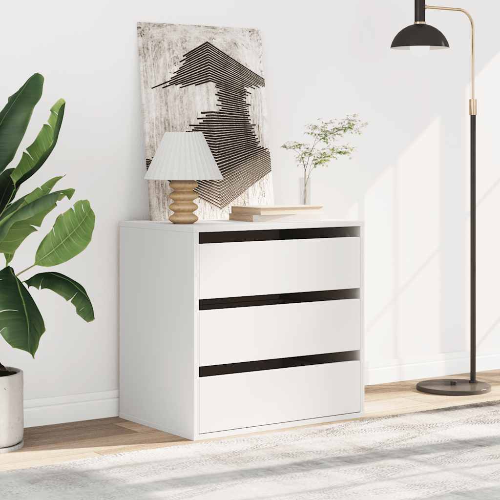 Corner Chest Of Drawers White 60X41X58 Cm Engineered Wood