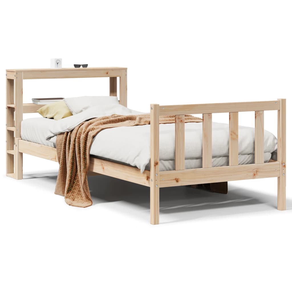 Bed Frame Without Mattress 90X190 Cm Single Solid Wood Pine
