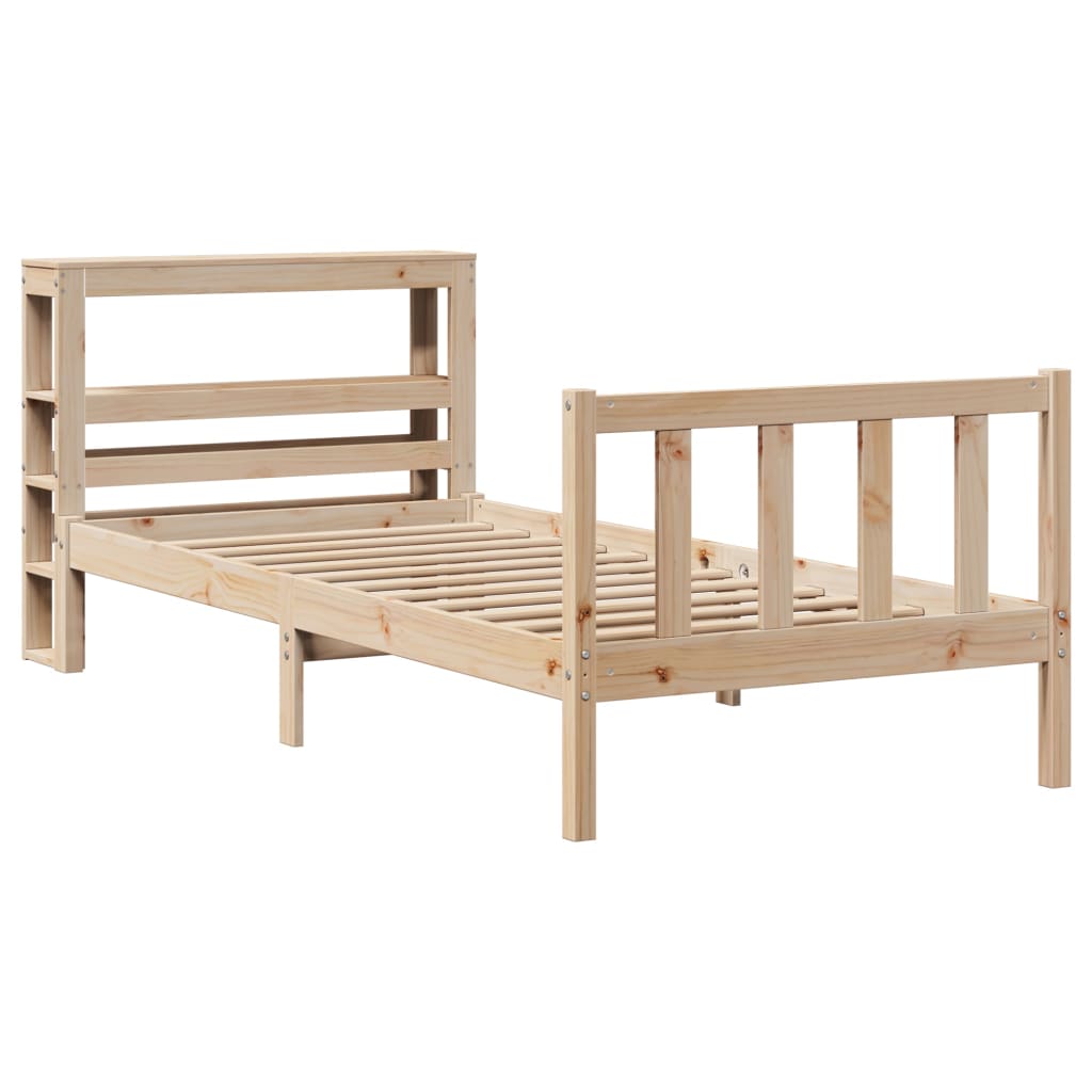 Bed Frame Without Mattress 90X190 Cm Single Solid Wood Pine