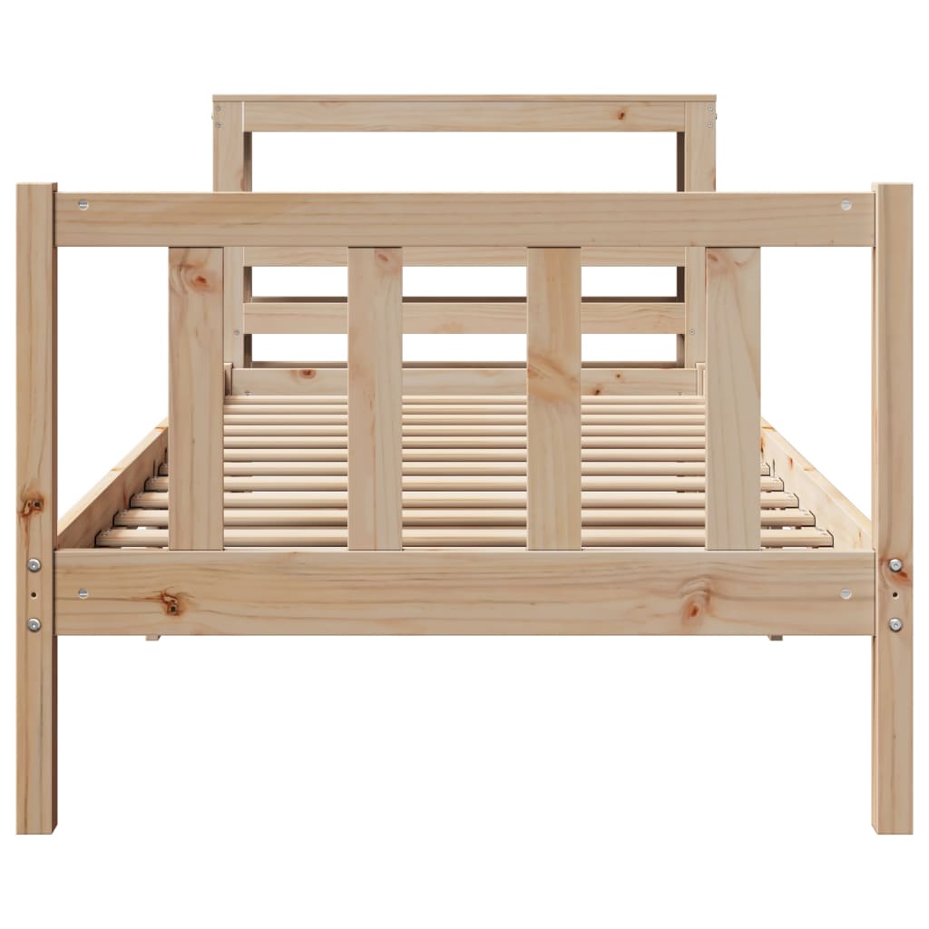 Bed Frame Without Mattress 90X190 Cm Single Solid Wood Pine