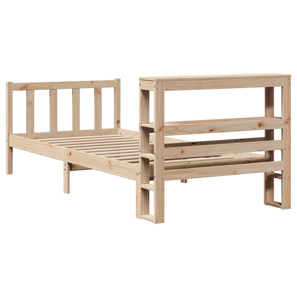 Bed Frame Without Mattress 90X190 Cm Single Solid Wood Pine