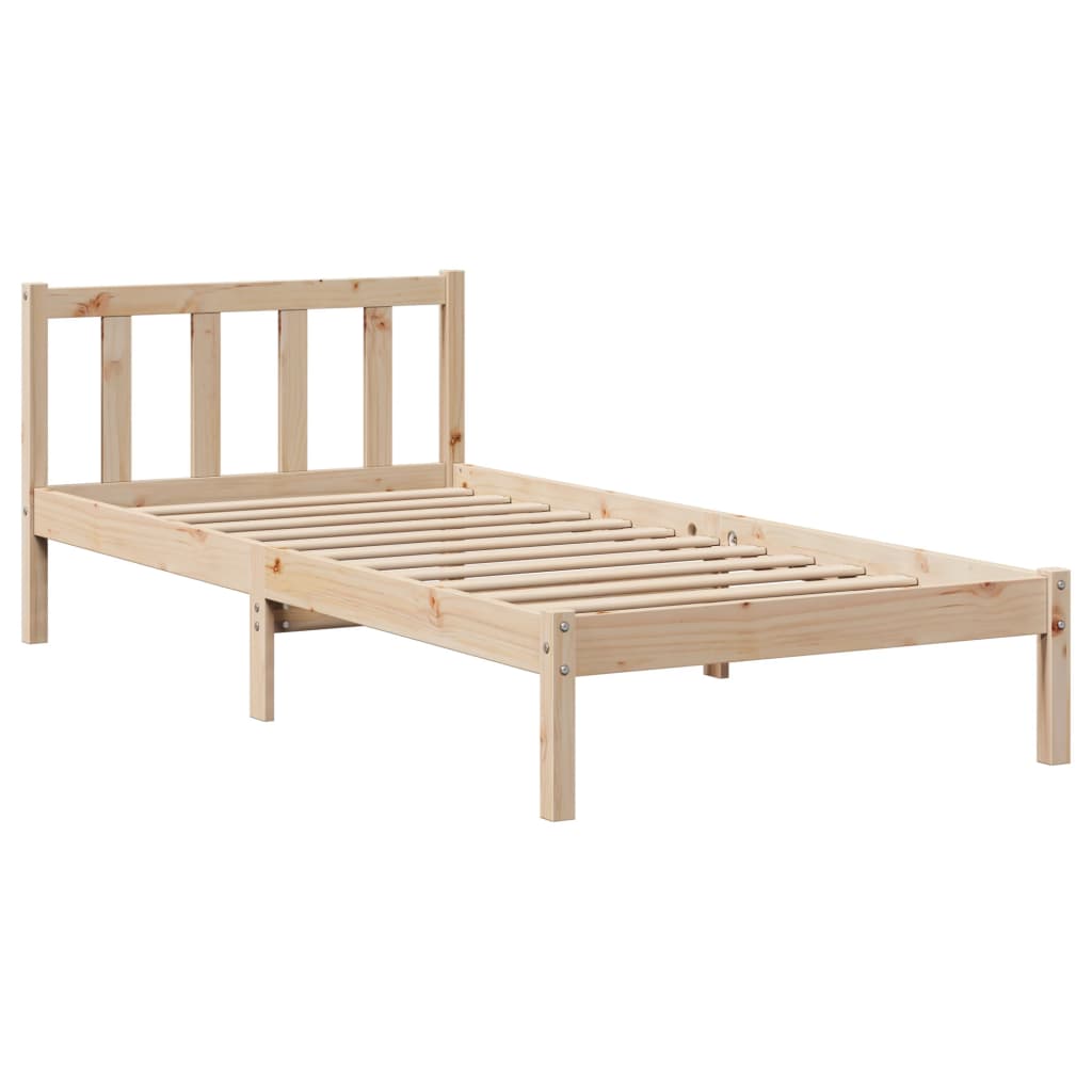 Bed Frame Without Mattress 90X190 Cm Single Solid Wood Pine