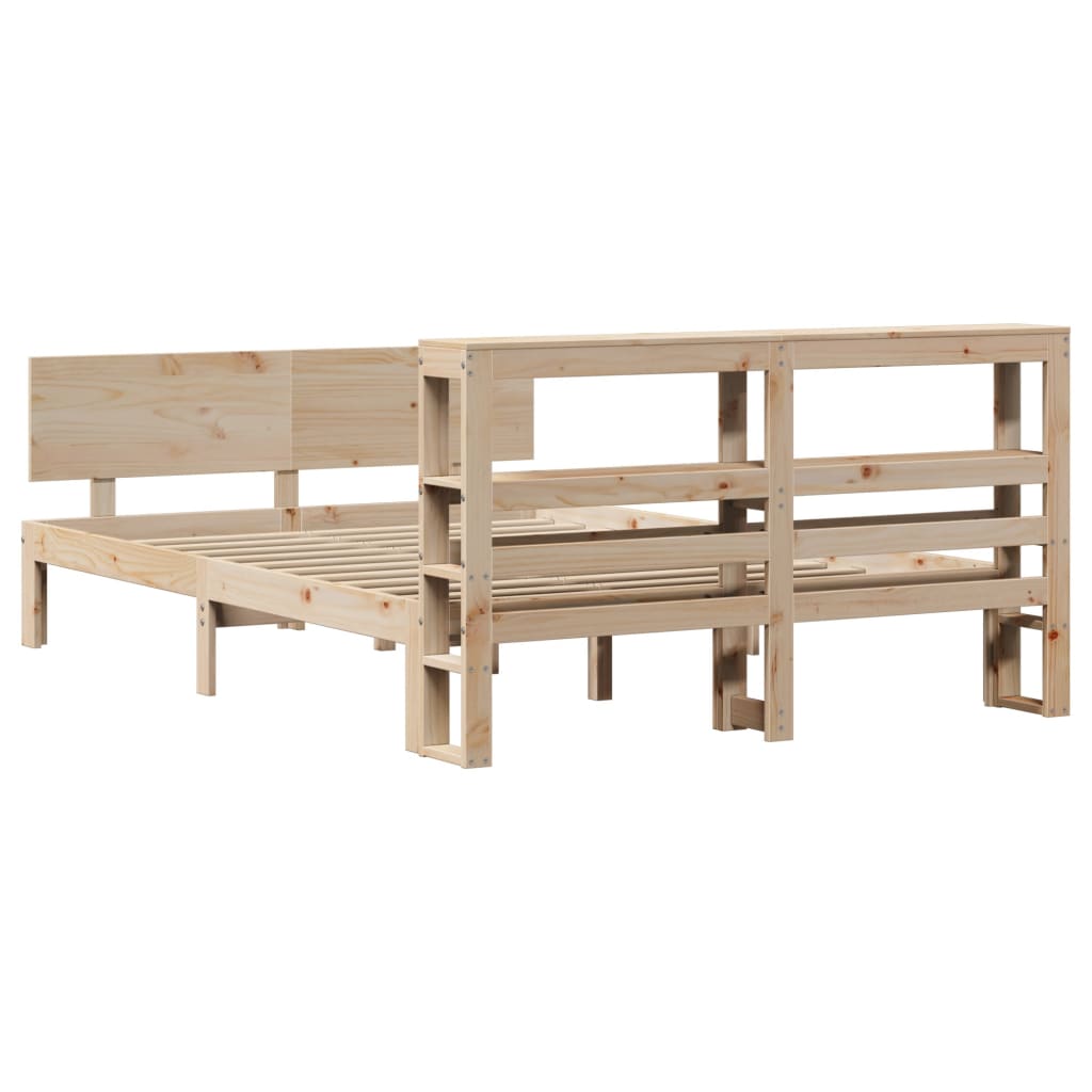 Bed Frame With Headboard Without Mattress 140X190 Cm