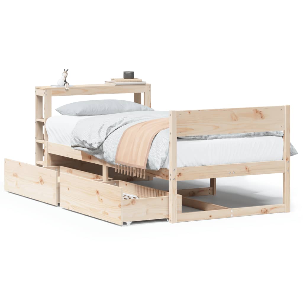 Bed Frame Without Mattress 90X190 Cm Single Solid Wood Pine