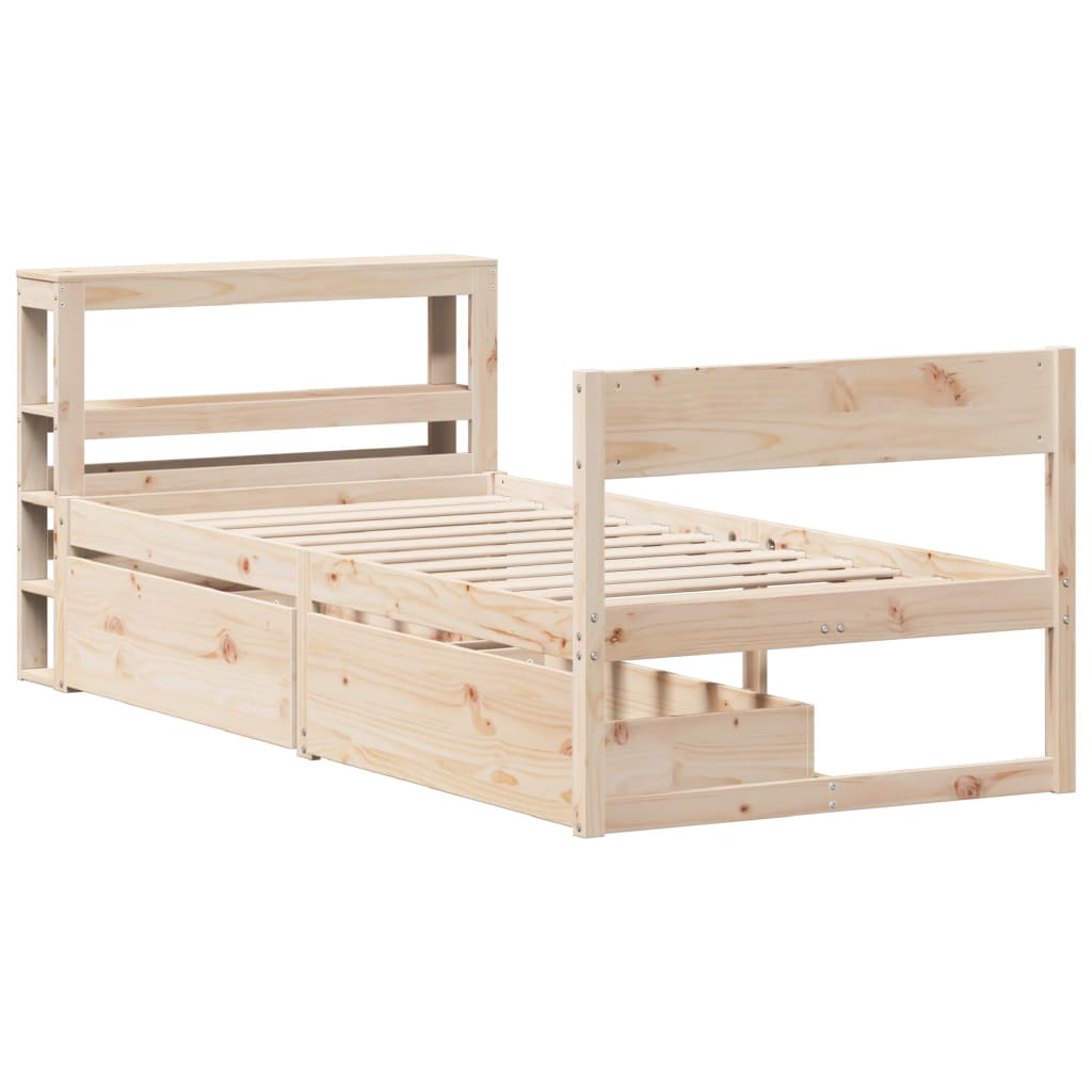 Bed Frame Without Mattress 90X190 Cm Single Solid Wood Pine