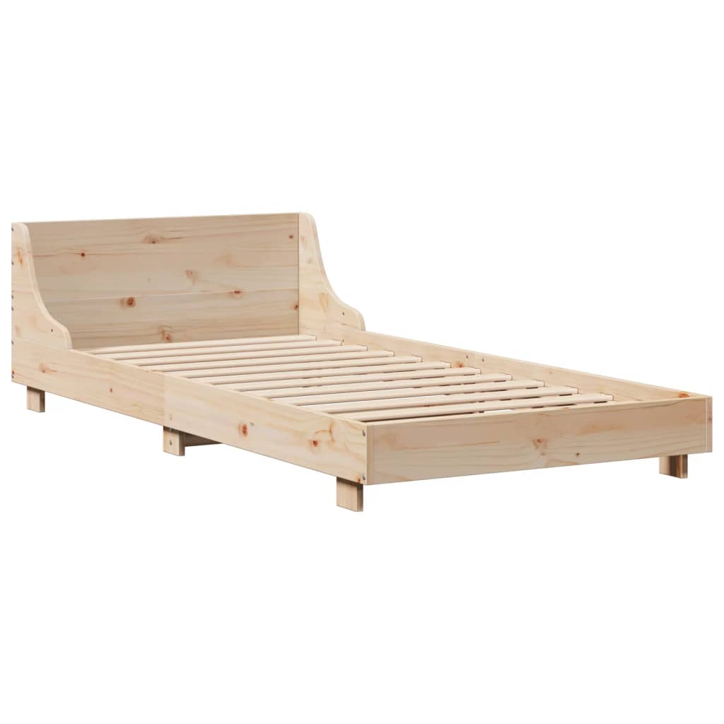 Bed Frame Without Mattress 90X190 Cm Single Solid Wood Pine