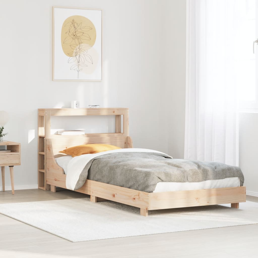 Bed Frame Without Mattress 90X190 Cm Single Solid Wood Pine