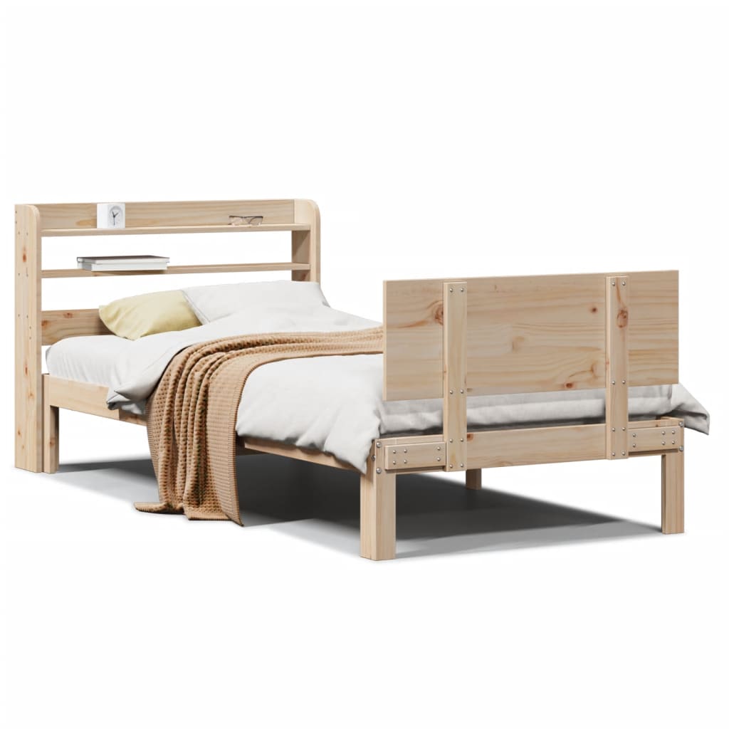 Bed Frame With Headboard Without Mattress 90X190 Cm Single