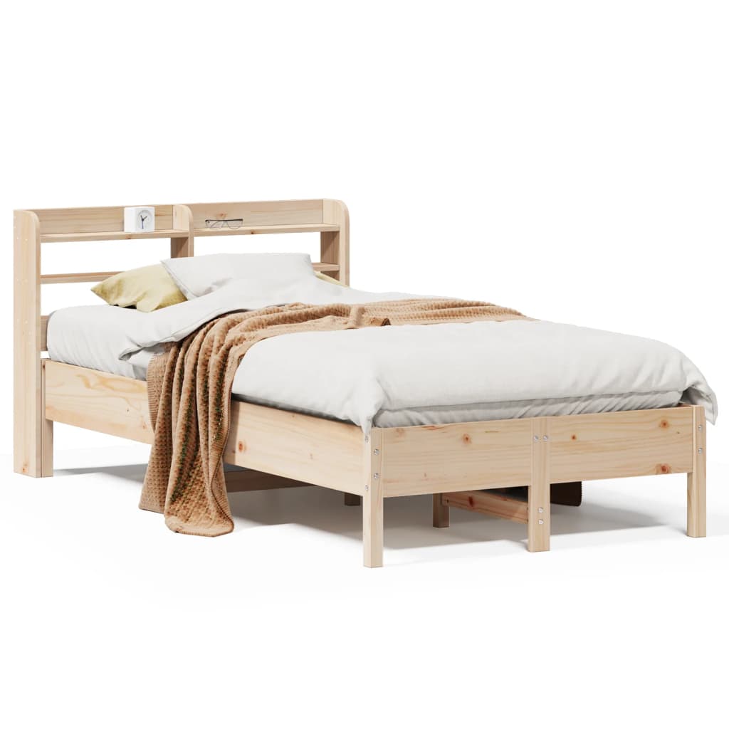 Bed Frame Without Mattress 90X190 Cm Single Solid Wood Pine