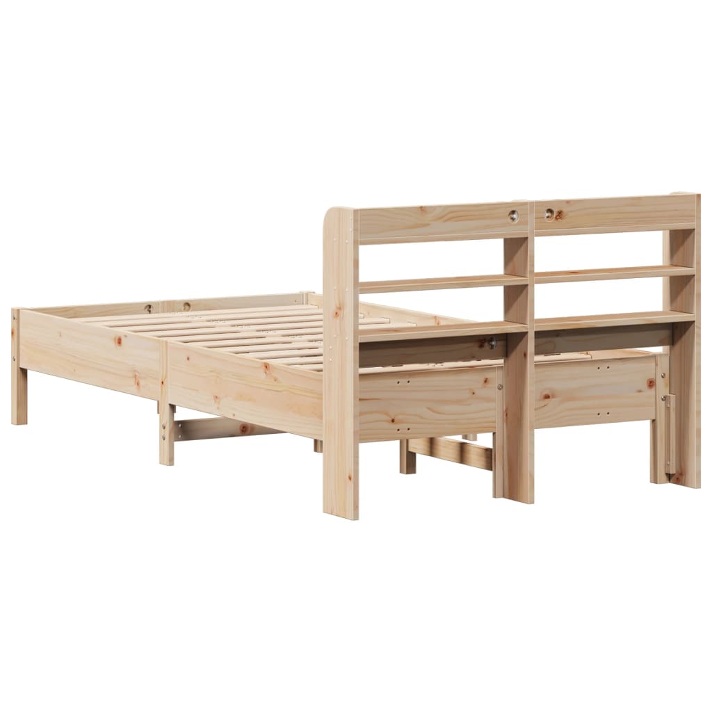 Bed Frame Without Mattress 90X190 Cm Single Solid Wood Pine
