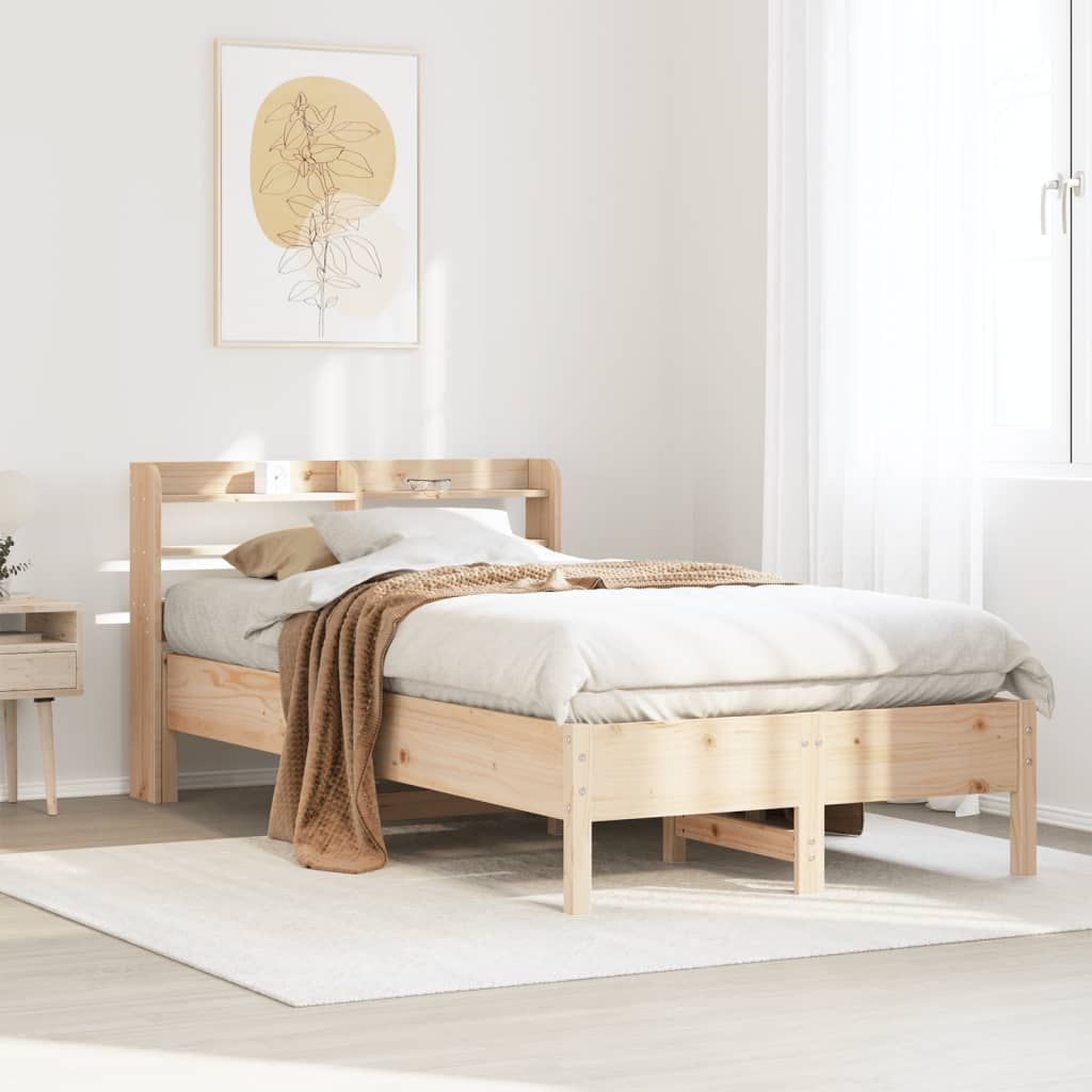 Bed Frame Without Mattress 90X190 Cm Single Solid Wood Pine