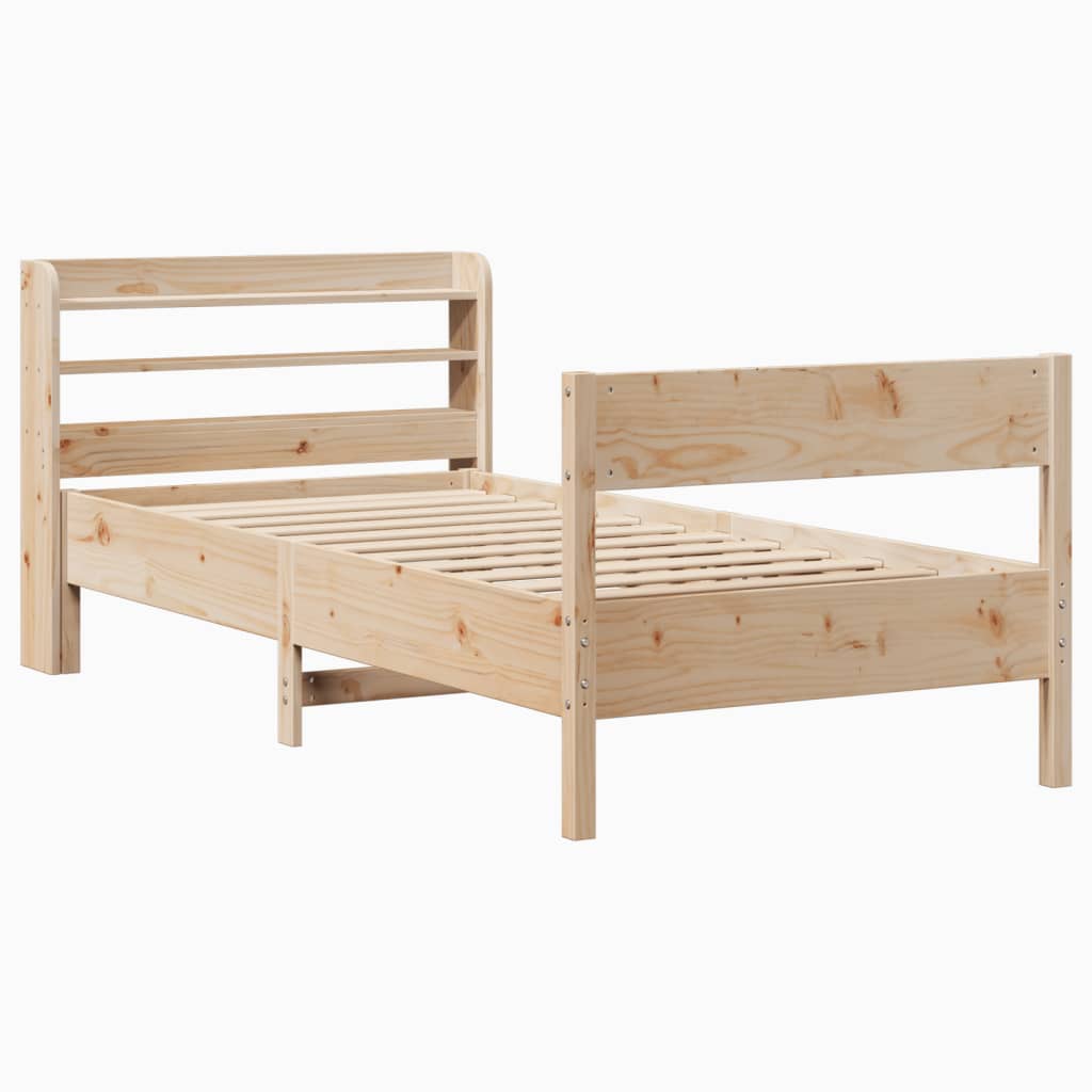 Bed Frame Without Mattress 90X190 Cm Single Solid Wood Pine