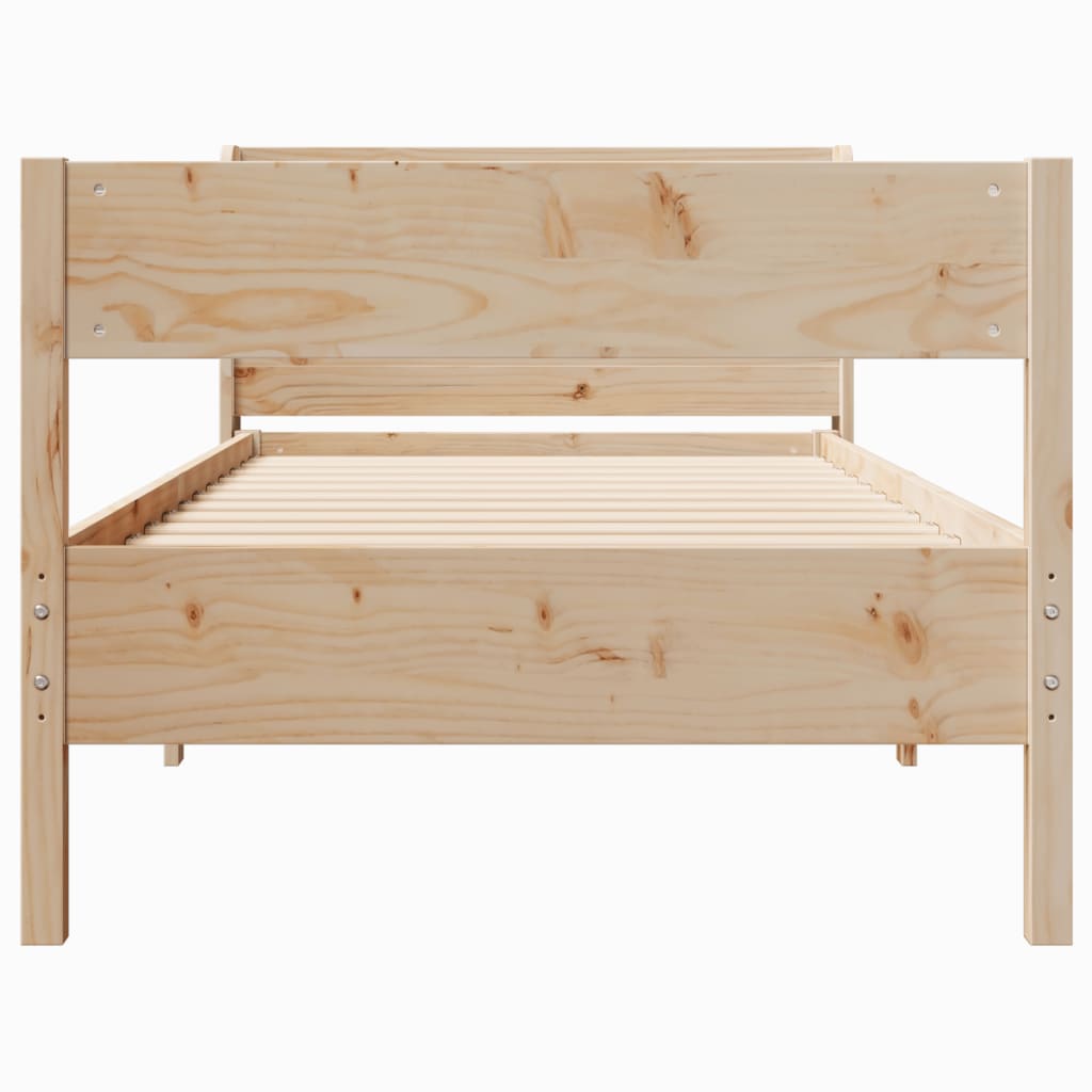 Bed Frame Without Mattress 90X190 Cm Single Solid Wood Pine
