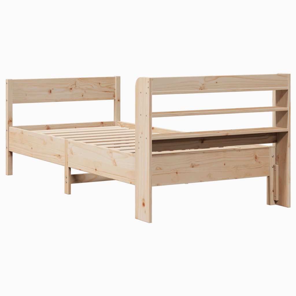 Bed Frame Without Mattress 90X190 Cm Single Solid Wood Pine