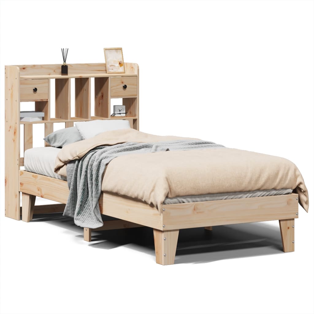Bed Frame Without Mattress 90X190 Cm Single Solid Wood Pine