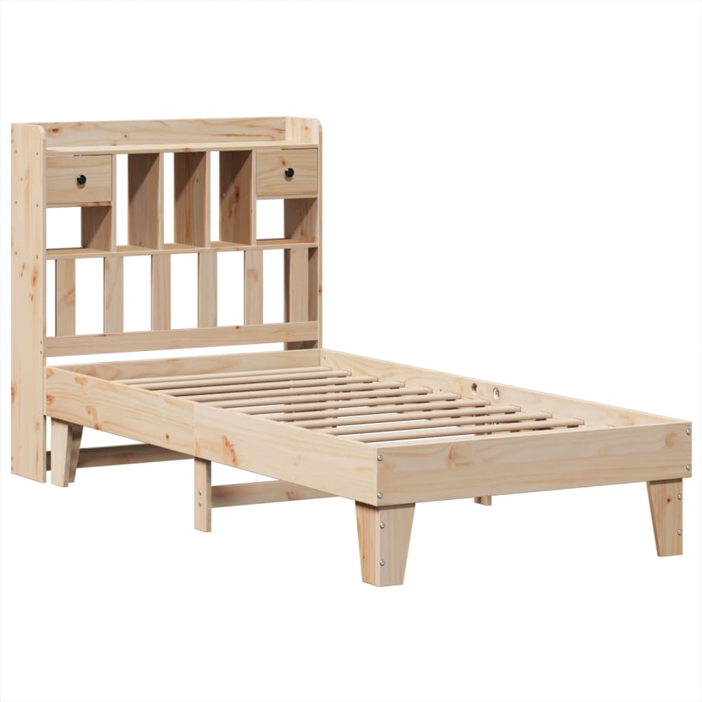 Bed Frame Without Mattress 90X190 Cm Single Solid Wood Pine