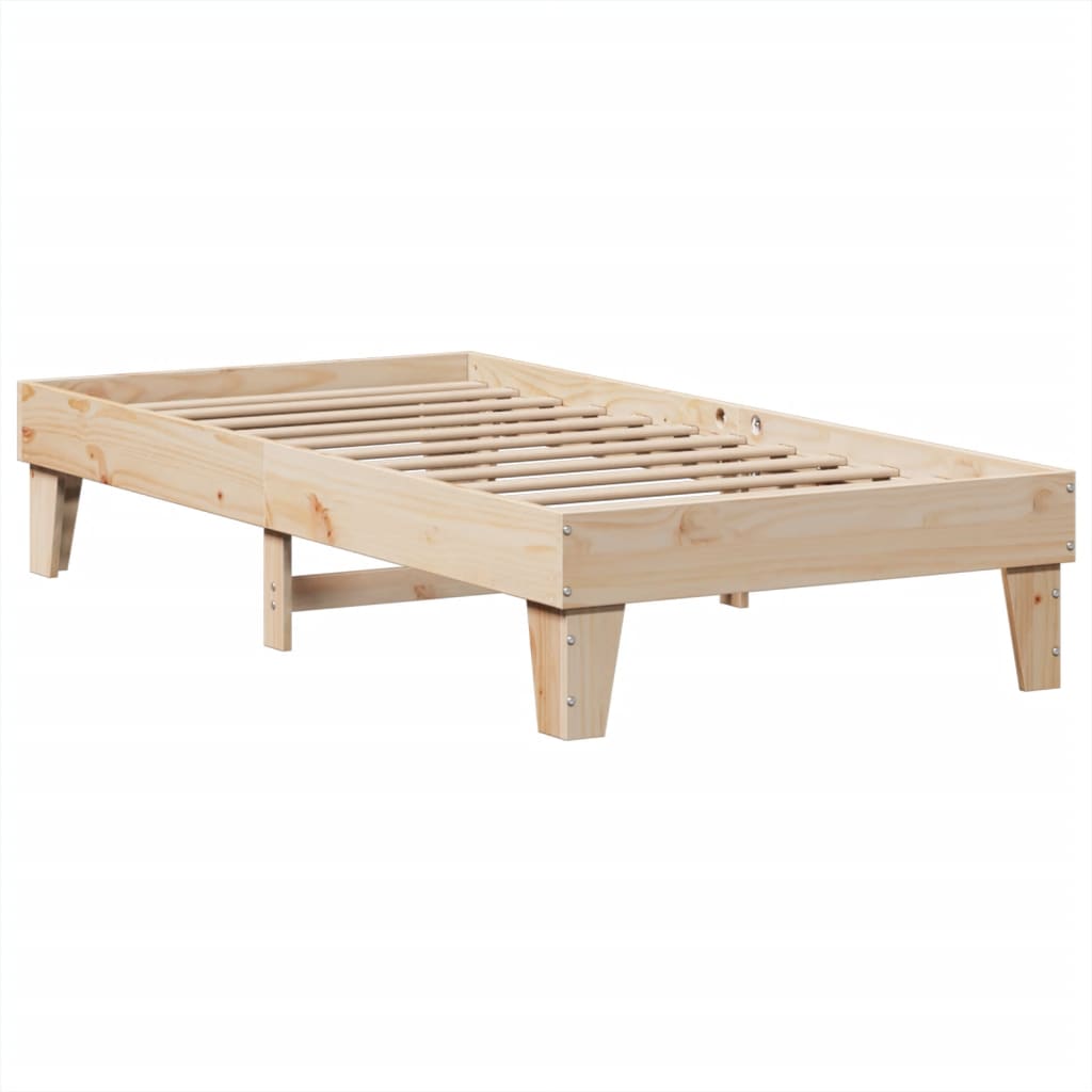 Bed Frame Without Mattress 90X190 Cm Single Solid Wood Pine
