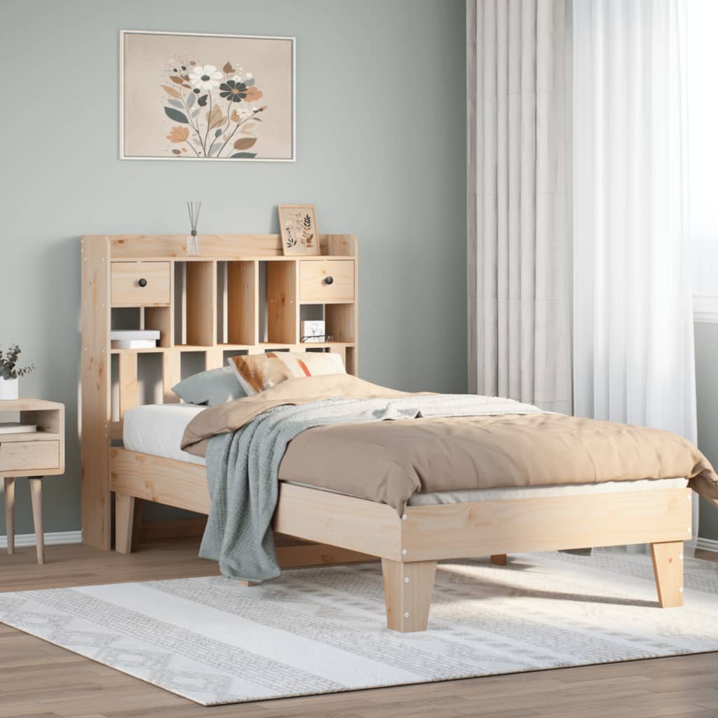 Bed Frame Without Mattress 90X190 Cm Single Solid Wood Pine