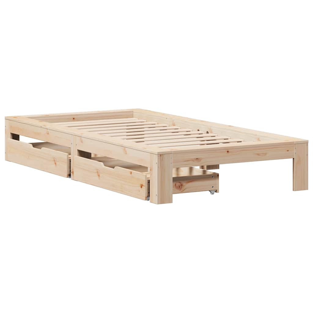 Bed Frame Without Mattress 90X190 Cm Single Solid Wood Pine
