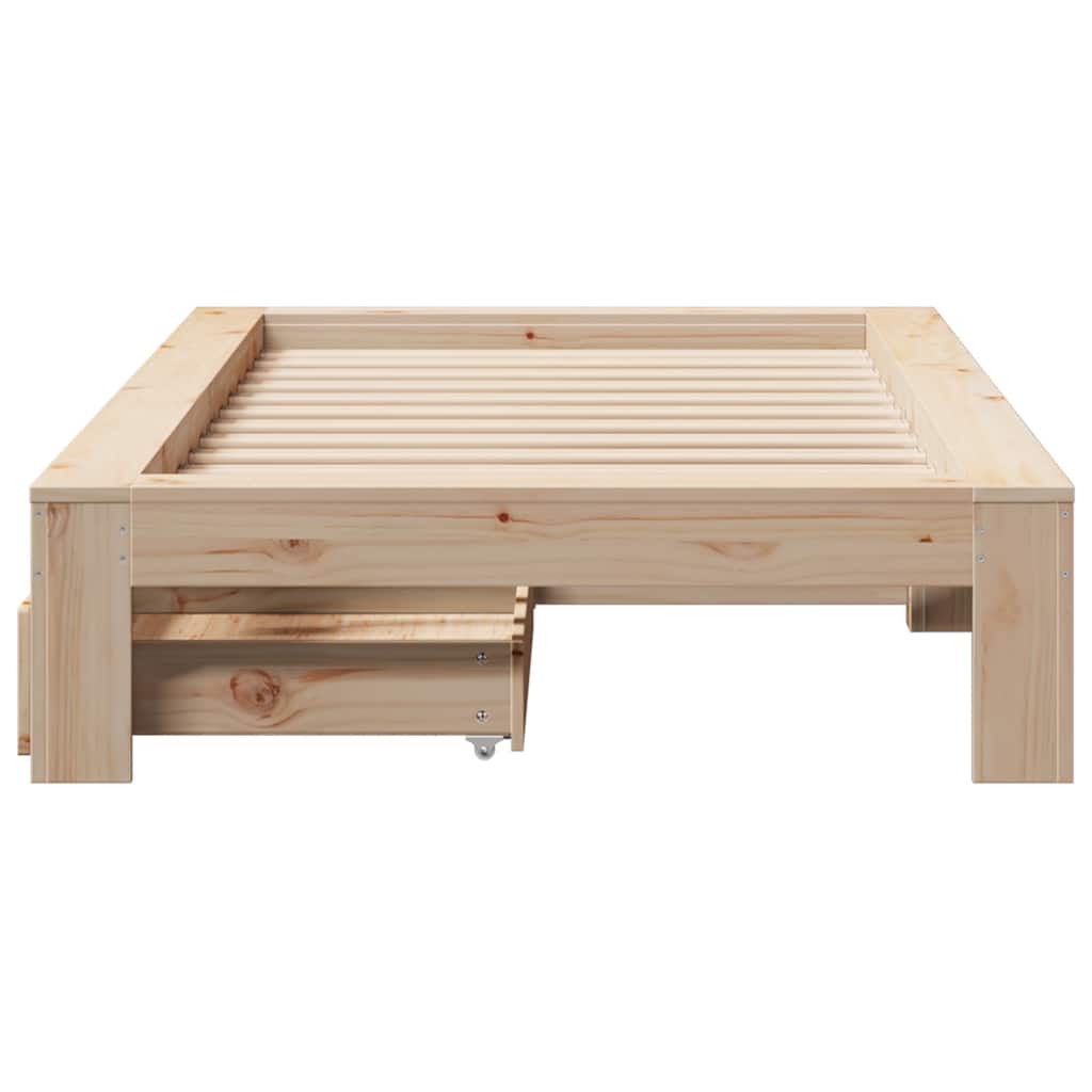Bed Frame Without Mattress 90X190 Cm Single Solid Wood Pine