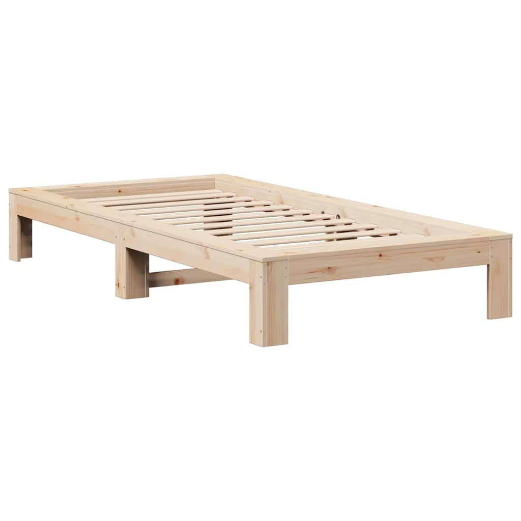 Bed Frame Without Mattress 90X190 Cm Single Solid Wood Pine