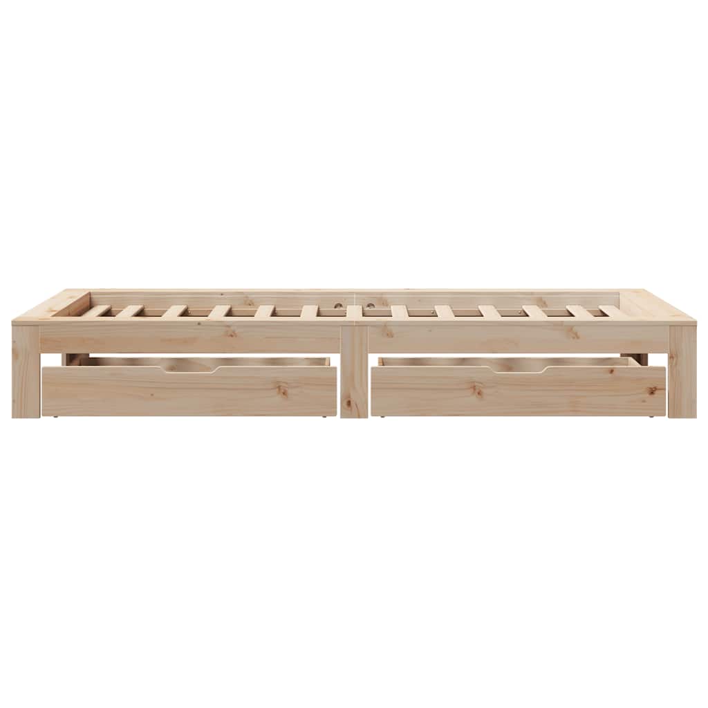 Bed Frame Without Mattress 90X190 Cm Single Solid Wood Pine