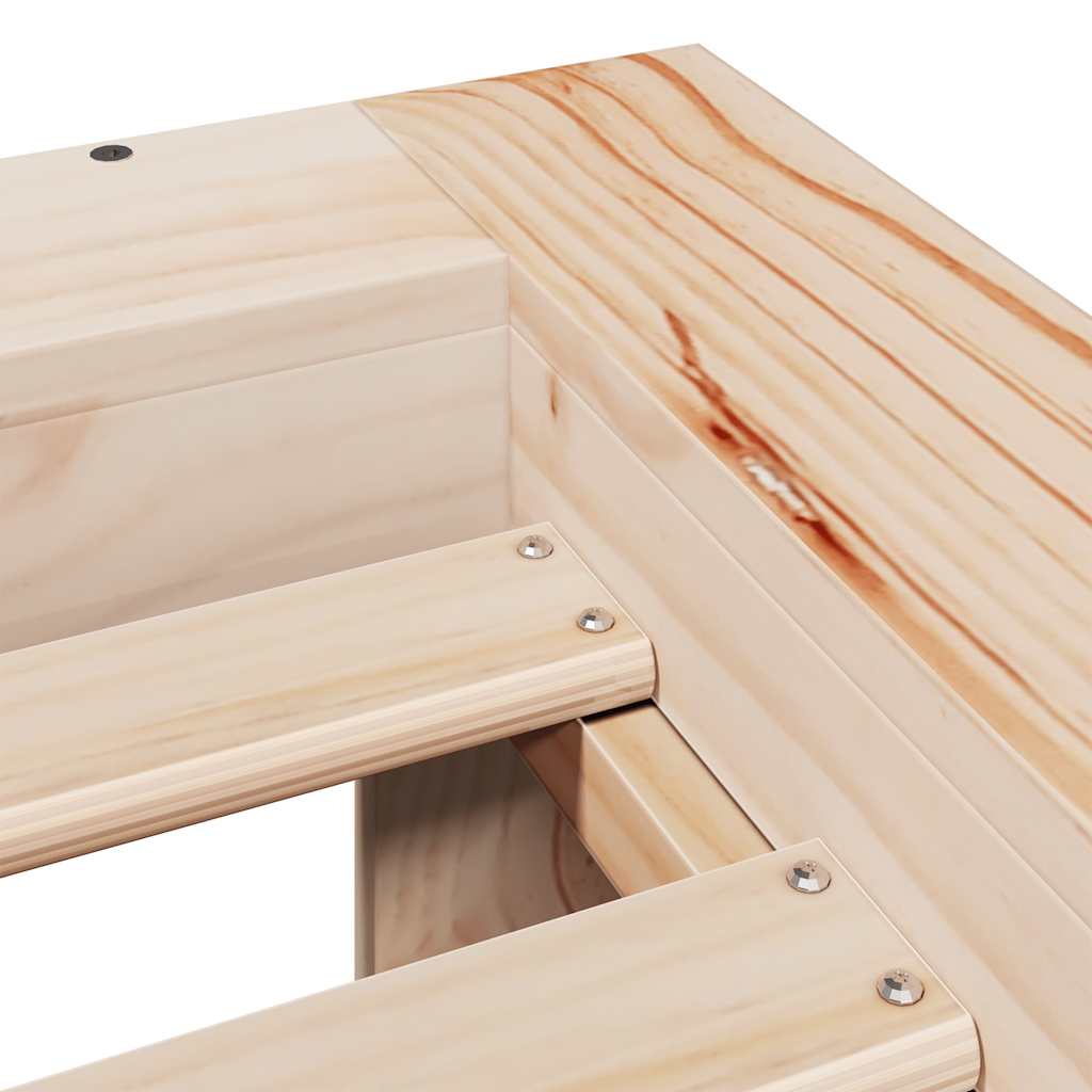 Bed Frame Without Mattress 90X190 Cm Single Solid Wood Pine