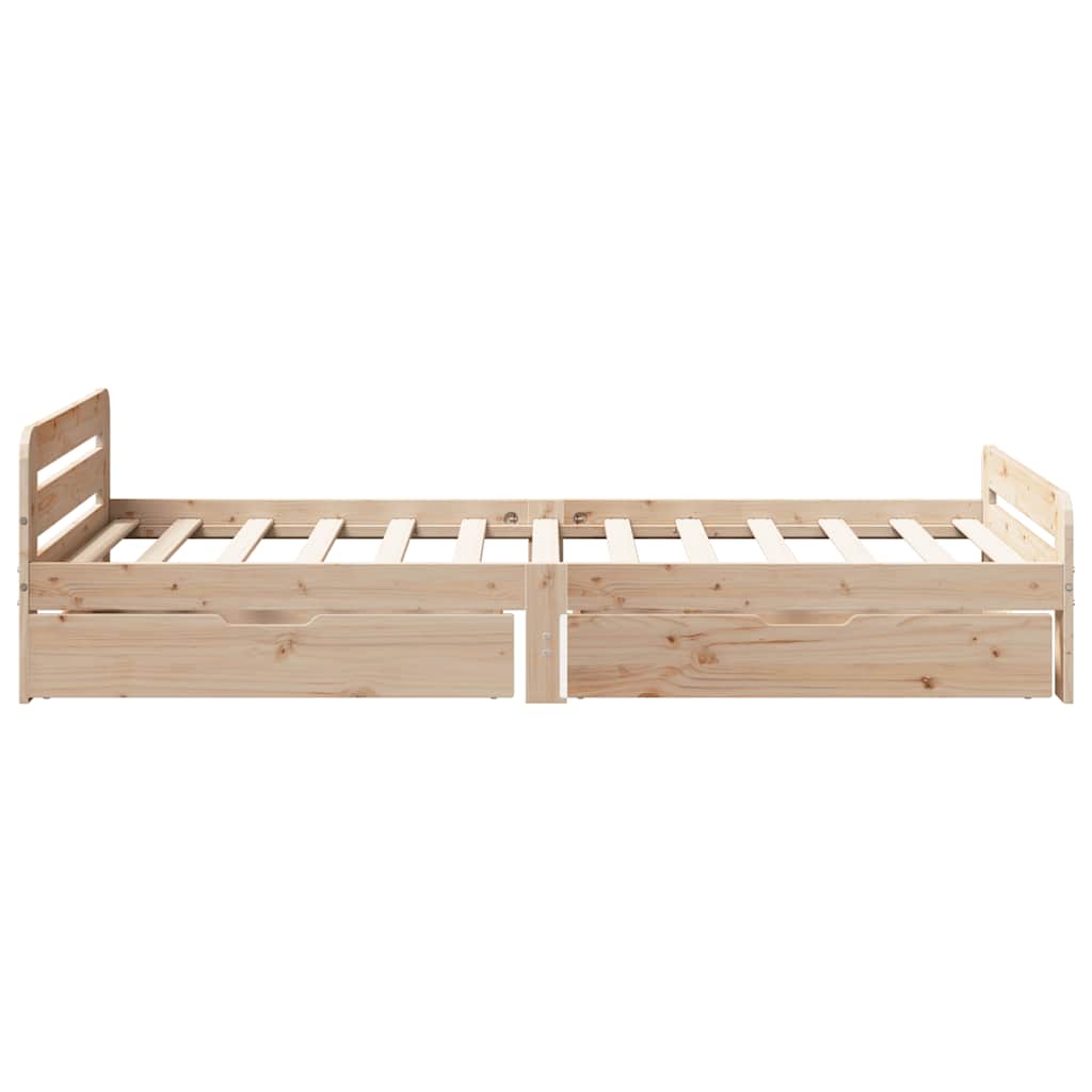 Bed Frame Without Mattress 90X190 Cm Single Solid Wood Pine