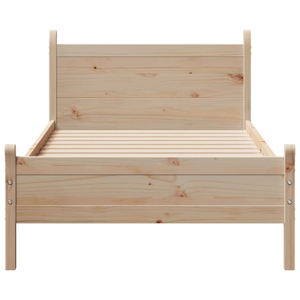 Bed Frame Without Mattress 90X190 Cm Single Solid Wood Pine