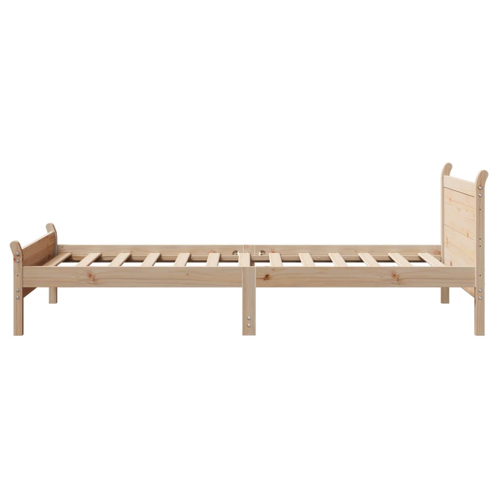 Bed Frame Without Mattress 90X190 Cm Single Solid Wood Pine