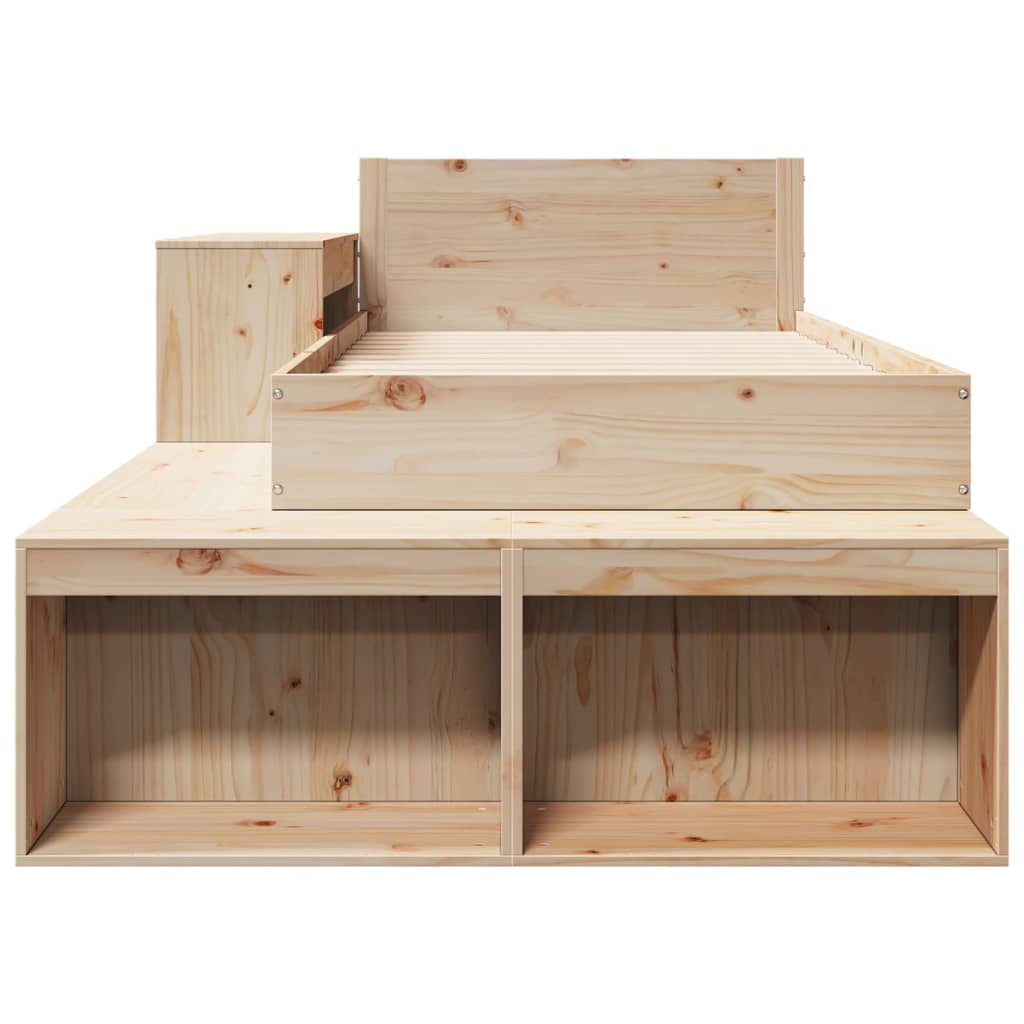 Bed Frame Without Mattress 90X190 Cm Single Solid Wood Pine