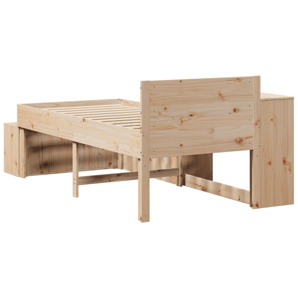 Bed Frame Without Mattress 90X190 Cm Single Solid Wood Pine