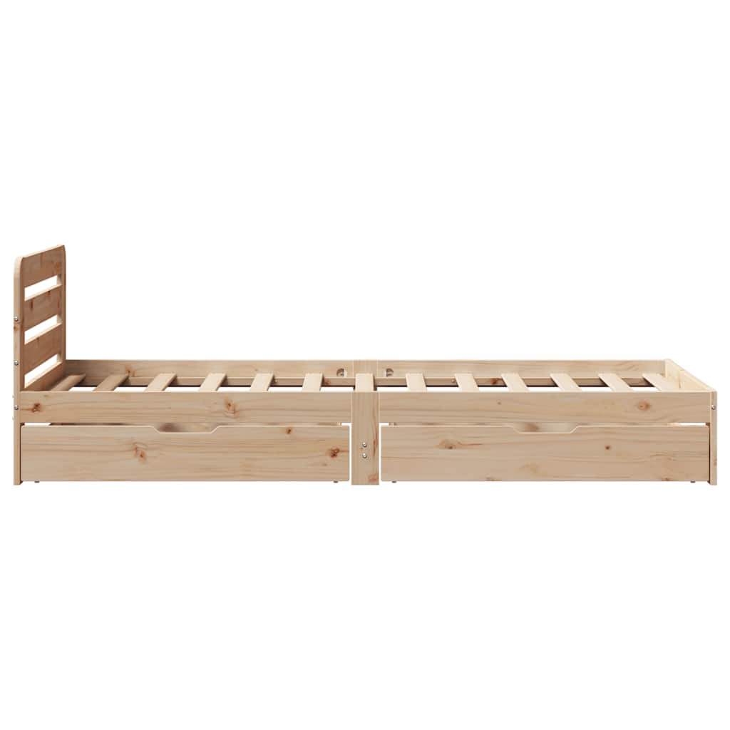 Bed Frame Without Mattress 90X190 Cm Single Solid Wood Pine