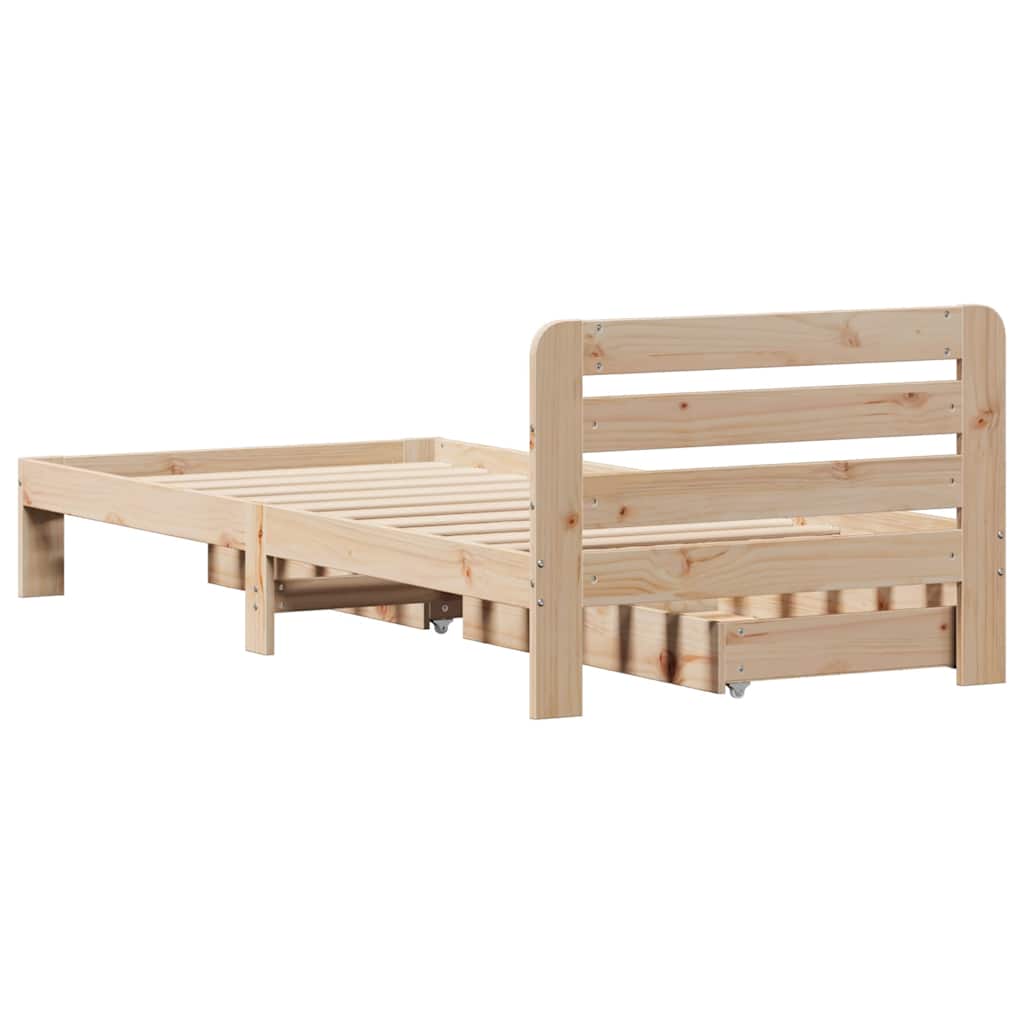 Bed Frame Without Mattress 90X190 Cm Single Solid Wood Pine