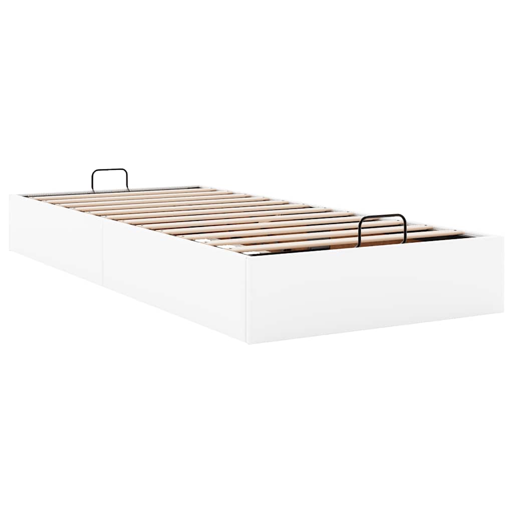 Ottoman Bed Frame Without Mattress White Single Faux Leather
