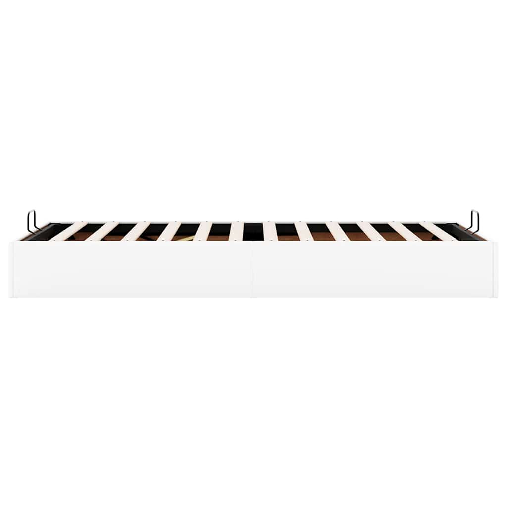 Ottoman Bed Frame Without Mattress White Single Faux Leather
