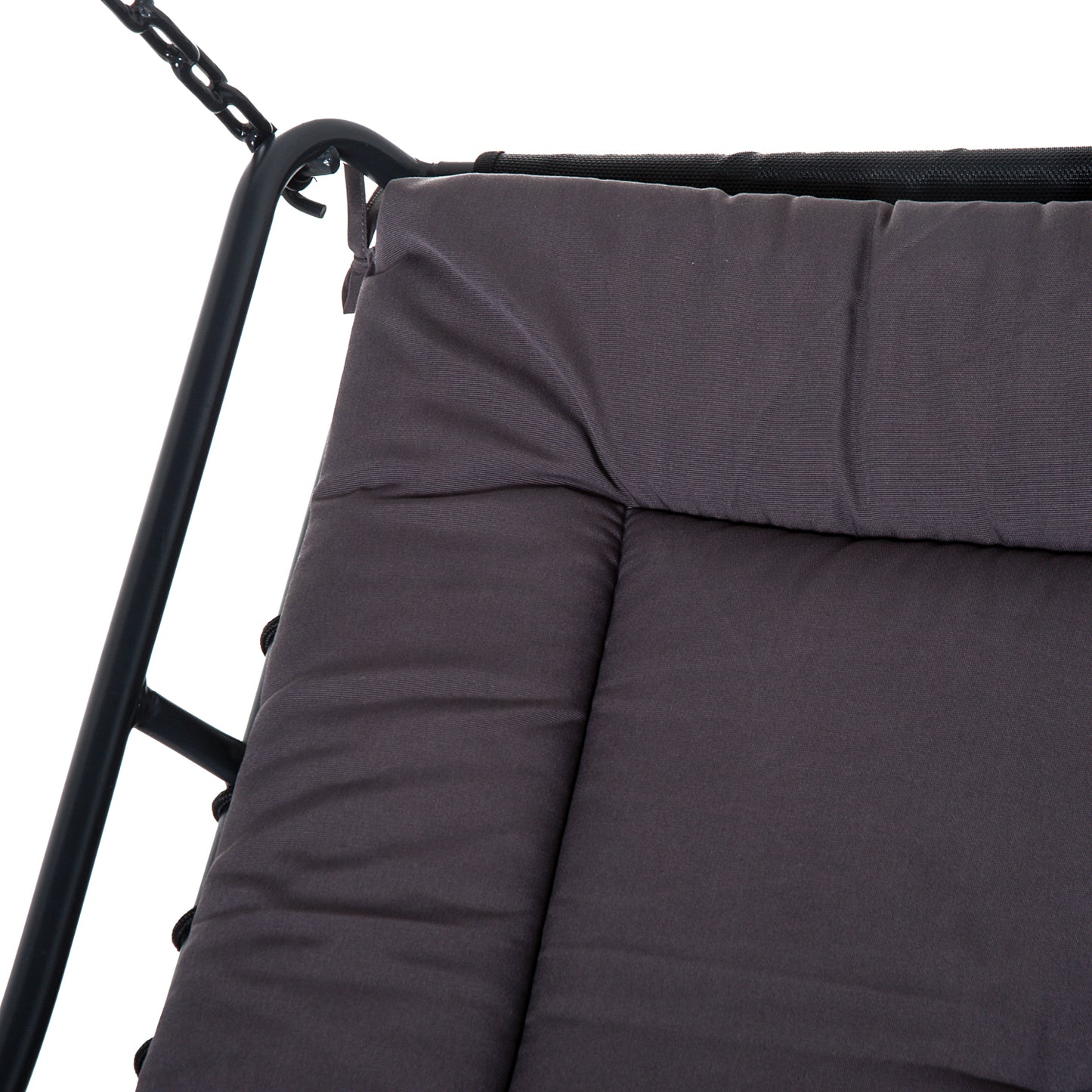 Outsunny 2 Seater Garden Swing Seat Bed, Sun Lounger with Adjustable Canopy, Cushioned Seat and Weather Resistant Steel Frame for Patio, Yard, Grey