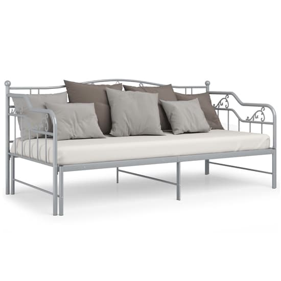 Grey Metal Frame Pull-Out Single Sofa Bed by FURCO - Space-Saving Design