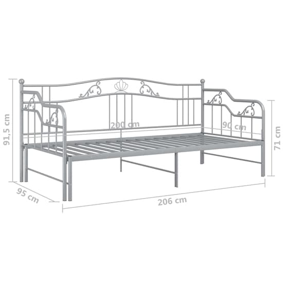 Grey Metal Frame Pull-Out Single Sofa Bed by FURCO - Space-Saving Design