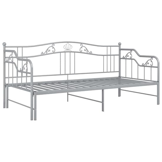 Grey Metal Frame Pull-Out Single Sofa Bed by FURCO - Space-Saving Design