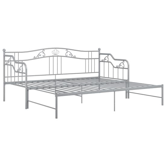 Grey Metal Frame Pull-Out Single Sofa Bed by FURCO - Space-Saving Design