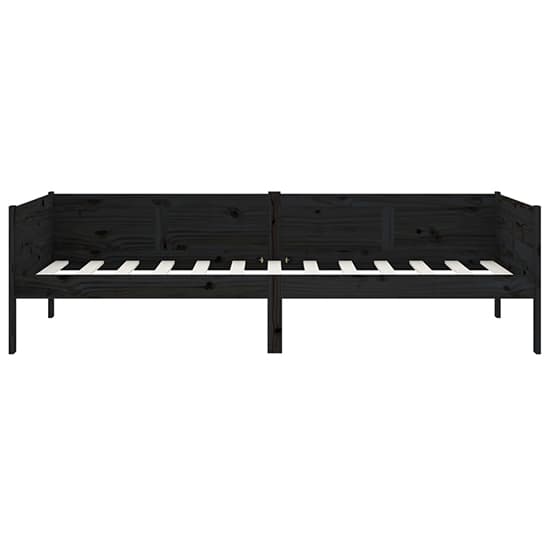 FURCO Black Solid Pine Wood Day Bed - Versatile Single Sofa Bed for Modern Living Spaces